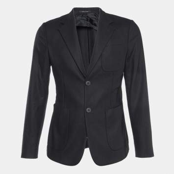 Pre Owned Emporio Armani Black Wool Blend Johnny Line Blazer S