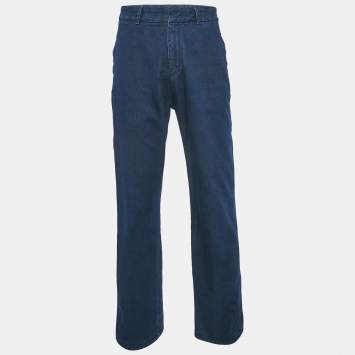 Pre Owned Emporio Armani Navy Blue Denim Workwear Jeans L Waist 35"