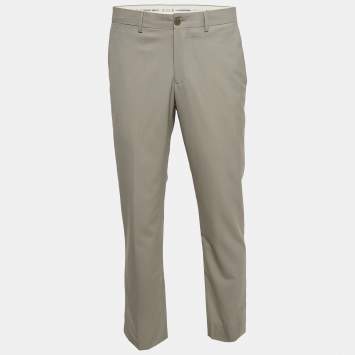 Pre Owned Emporio Armani Sage Green Wool Formal Trousers L
