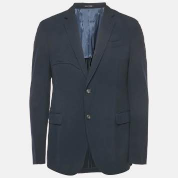 Emporio Armani Navy Blue Wool Sartorial Deco Suit S