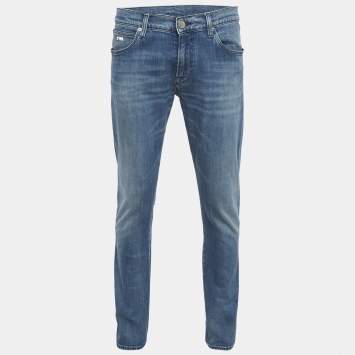 Pre Owned Emporio Armani Blue Denim Straight Fit Jeans M Waist 33" 