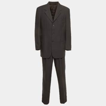 مملو كة مسبقًا Emporio Armani Grey Wool Regular Fit Suit L