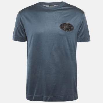 Pre Owned ت-ي ش-ي-ر-ت إ-ي-م-ب-ر-ي-و أ-ر-م-ا-ن-ي ج-ي-ر-س-ي أ-ز-ر-ق أ-ب-ل-ي-ق م-ق-ا-س ك-ب-ي-ر ج-د-ا-ً (إ-ك-س ل-ا-ر-ج)