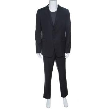Pre Owned Emporio Armani David Line Grey Wool Tailored Suit 3XL