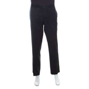 Pre Owned Emporio Armani Navy Blue Wool Tailored Formal Trousers 4 XL