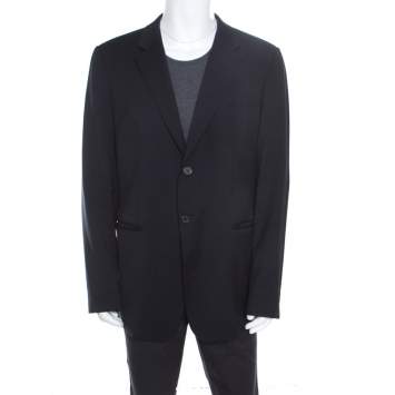 مملوكة مسبقًا Emporio Armani Navy Blue Wool Josh Line Tailored Blazer 3XL