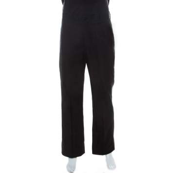 Pre Owned Emporio Armani Black Cotton Regular Fit Trousers XL