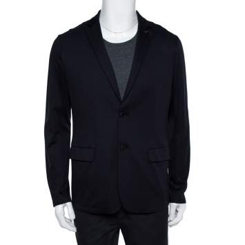 Pre Owned Emporio Armani Navy Blue Knit blazer XL