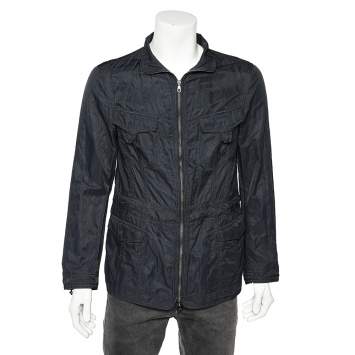 Pre Owned Emporio Armani Midnight Blue Cotton Utility Jacket M