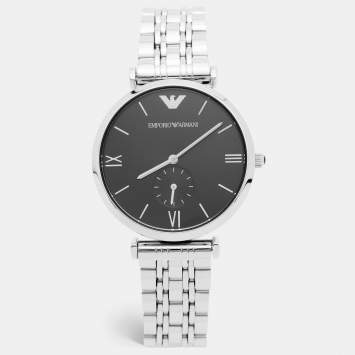 مملوكة مسبقًا Emporio Armani Classic AR1676 Black Dial Stainless Steel Men's Wristwatch 40 mm