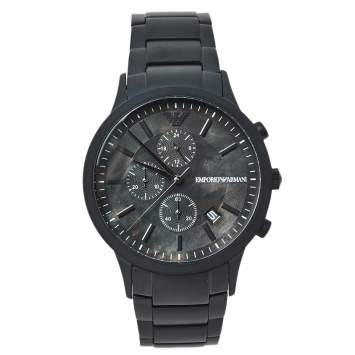 Pre Owned Emporio Armani Black PVD Stainless Steel Chronograph AR11275 Men's Wristwatch 43 mm