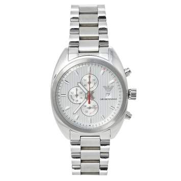 Pre Owned Emporio Armani Silver Stainless Steel Sportivo AR5958 Chronograph Men's Wristwatch 42 mm