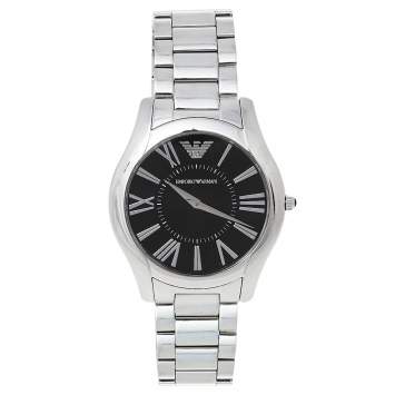 Pre Owned Emporio Armani Black Stainless Steel AR2022 Men's Wristwatch 43 mm