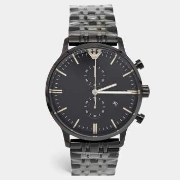 Pre Owned Emporio Armani Black PVD Coated Stainless Steel Classic AR1934 Men's Wristwatch 43 mm
