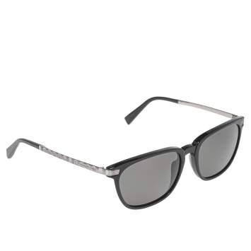 Pre Owned Ermenegildo Zegna Black/Silver EZ0039 Wayfarer Polarized Sunglasses