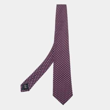 Pre Owned Ermenegildo Zegna Navy Blue Paisley Patterned Silk Jacquard Tie