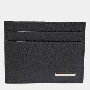 Pre Owned Ermenegildo Zegna Black Leather Card Holder