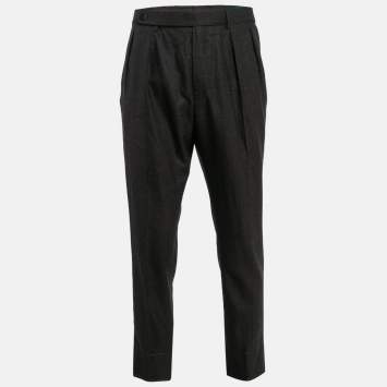 Pre Owned Ermenegildo Zegna Brown Wool Tapered Trousers XXL
