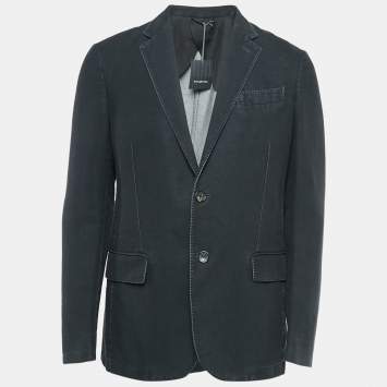 Pre Owned Ermenegildo Zegna Black Denim Single Breasted Blazer XL