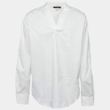 Pre Owned Ermenegildo Zegna Couture White Cotton Shirt L