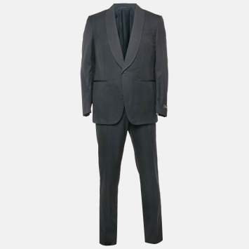 Pre Owned Ermenegildo Zegna Navy Blue Wool Blend Regular Fit Suit XL