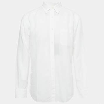 Pre Owned Ermenegildo Zegna White Cotton Blend Long Sleeve Shirt L