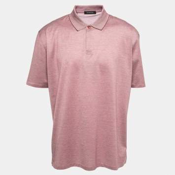 Pre Owned Ermenegildo Zegna Red Cotton Polo T-Shirt 3XL