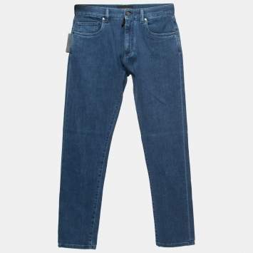 Pre Owned Ermenegildo Zegna Blue Denim Narrow Jeans M Waist 32"