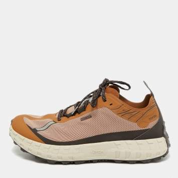 مملوكة مسبقًا Ermenegildo Zegna Trainer Size 45 Two Tone Leather and Mesh Lace Up Sneakers