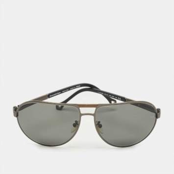 Pre Owned Ermenegildo Zegna Black SZ 3283 Aviator Sunglasses