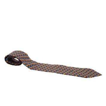 Pre Owned Ermenegildo Zegna Vintage Multicolor Silk Jacquard Traditional Tie