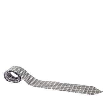 Pre Owned Ermenegildo Zegna Monochrome Striped Silk Tie