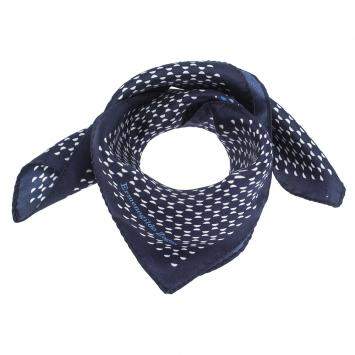 Pre Owned Ermenegildo Zegna Blue Geomteric Printed Silk Pocket Square 