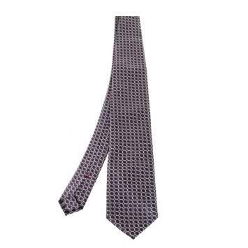 Pre Owned Ermenegildo Zegna Couture Black & Red Silk Tie
