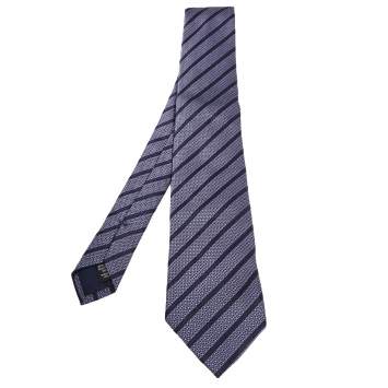 Pre Owned Ermenegildo Zegna Dark Blue Equestrian Motif Silk Tie