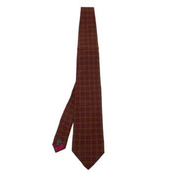 Pre Owned Ermenegildo Zegna Multicolor Floral Motif Silk Tie