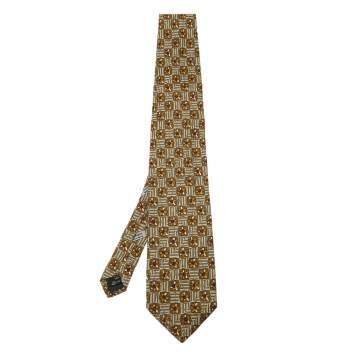 Pre Owned Ermenegildo Zegna Multicolor Floral Printed Silk Jacquard Tie