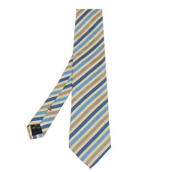 Pre Owned Ermenegildo Zegna Multicolor Striped Silk Tie