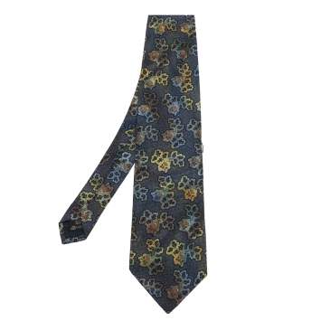 Pre Owned Ermenegildo Zegna Multicolor Floral Jacquard Silk Tie