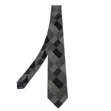 Pre Owned Ermenegildo Zegna Multicolor Patchwork Jacquard Silk Tie