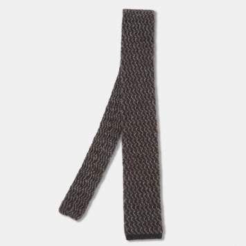 Pre Owned Ermenegildo Zegna Couture Bicolor Chevron Cashmere Knit Tie
