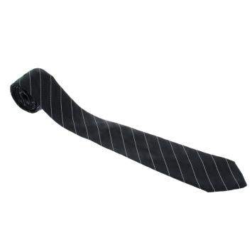 Pre Owned Ermenegildo Zegna Navy Blue Textured Striped Silk Tie