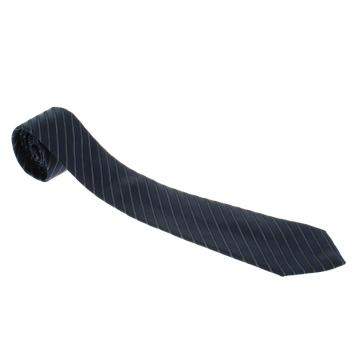 Pre Owned Ermenegildo Zegna Navy Blue Textured Striped Silk Tie