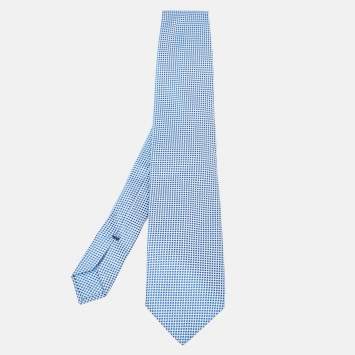 Pre Owned Ermenegildo Zegna Blue Jacquard silk Tie