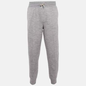 Pre Owned Ermenegildo Zegna Grey Wool Blend Knit Joggers L
