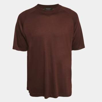 Pre Owned Ermenegildo Zegna Brown Jersey Raglan Sleeve T-Shirt L