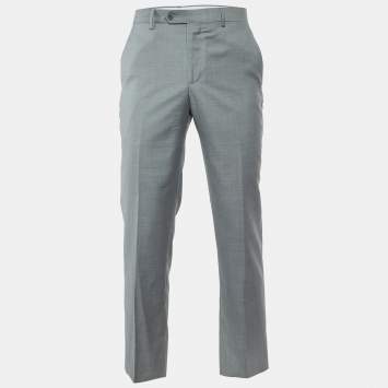 Pre Owned Ermenegildo Zegna Grey Wool Trousers M