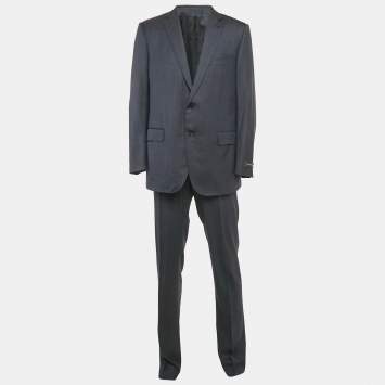 Pre Owned Ermenegildo Zegna Blue Wool Single Breasted Suit XXL