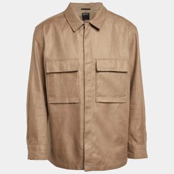 Pre Owned Ermenegildo Zegna Beige Linen Oversized Shirt XXL