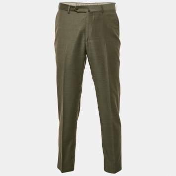 Ermenegildo Zegna Dark Grey Wool Regular Fit Trousers XL